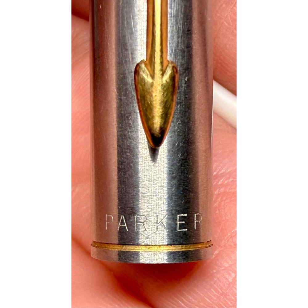 Parker 75 Pen Cap Silver Gold Trim Replacement Part Vintage USA Made PE-8957-5 - Picture 7 of 9